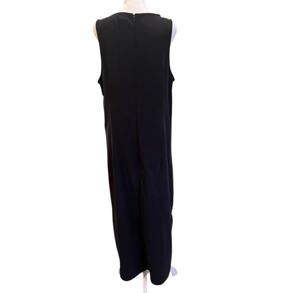 Vintage Maxi Dress Black Medium Modest Lagenlook Long Shift Dress Minimalist - Picture 3 of 10